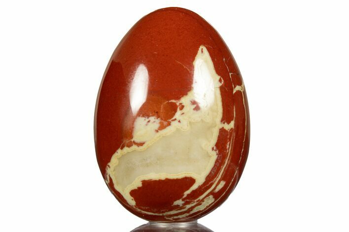 Polished Red Jasper Egg with Agate Pockets - South Africa #313492
